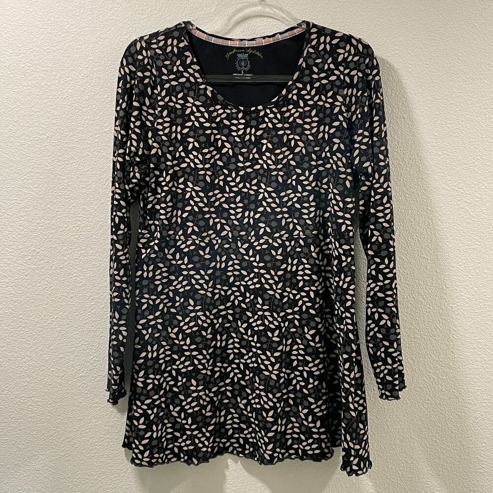 Gudrun Sjoden Black and Cream Long Sleeve Top